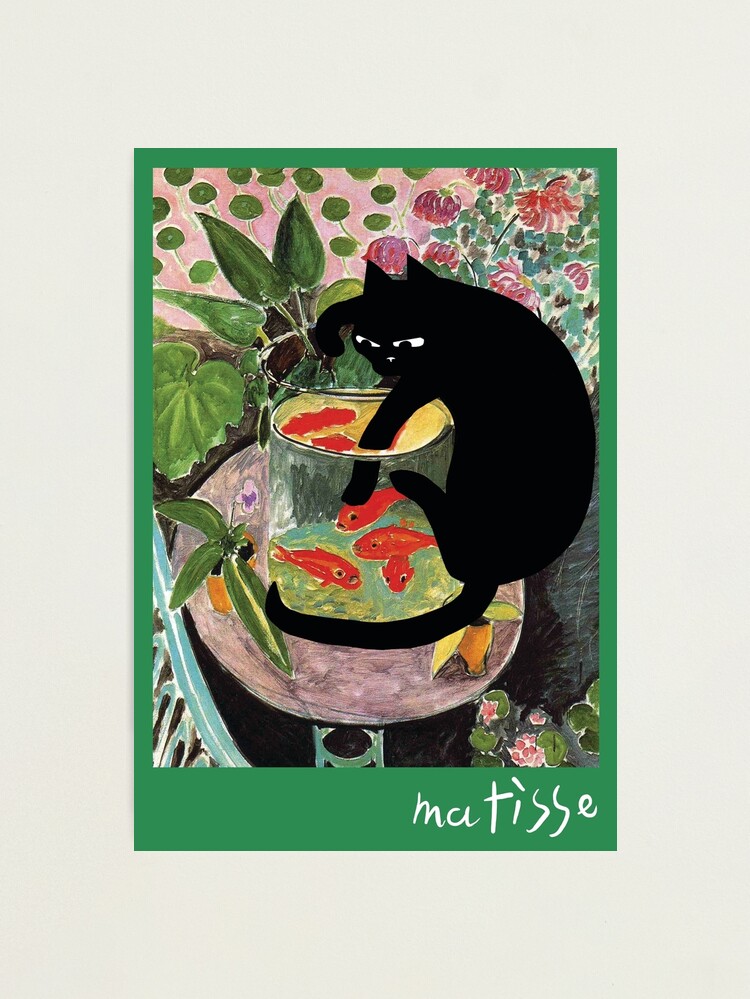 Alternate view of matisse&#39;s goldfish and a cat Photographic Print
