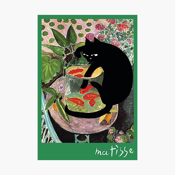 matisse&#39;s goldfish and a cat Photographic Print