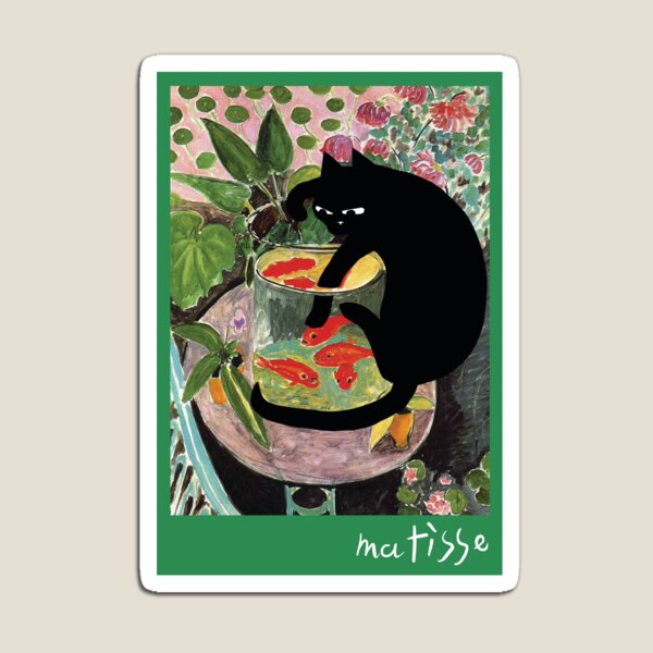 le poisson rouge de matisse et un chat Magnet