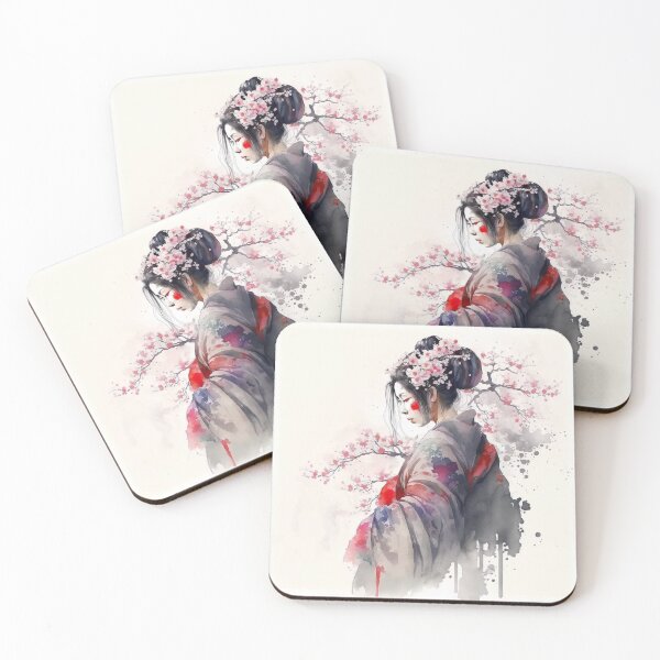 Item preview, Japanese Geisha in a Kimono with Sakura Flowers designed and sold by BigLoro.