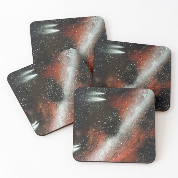 Item preview, Spray paint art red nebula designed and sold by WoodRocksArt.