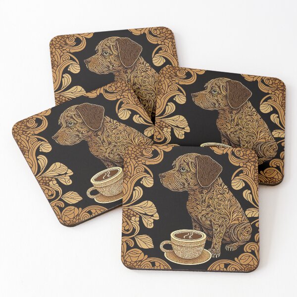 Item preview, Dog and Coffee Gold Design designed and sold by Juliascutecornr.