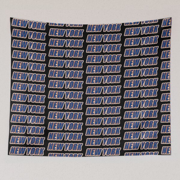 Item preview, New York Text Blue & Orange designed and sold by LockedUp.