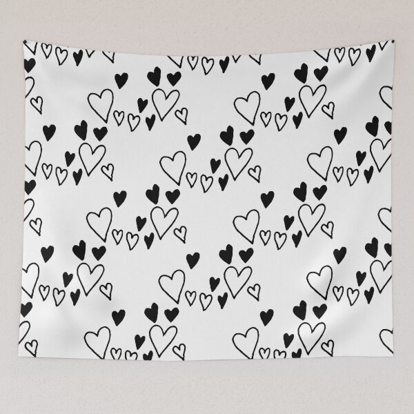Item preview, Hand Drawn Black Hearts Valentine Love Pattern designed and sold by risingrocket.
