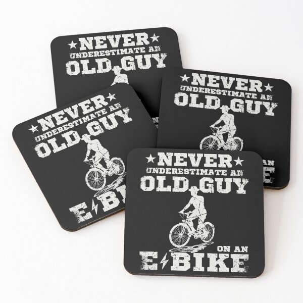 Item preview, Never Underestimate An Old Guy On An E-Bike, Retro Electric Bicycle,Vintage Biker Dad designed and sold by singRsong.