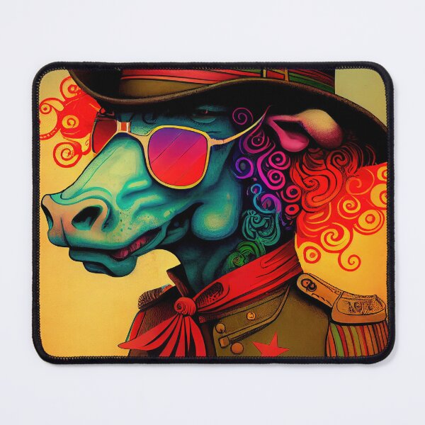 Item preview, Psychedelic Blue Bull Soldier wearing sunglasses designed and sold by dholzric.
