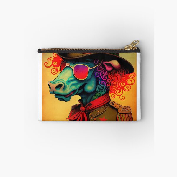 Item preview, Psychedelic Blue Bull Soldier  wearing sunglasses designed and sold by dholzric.