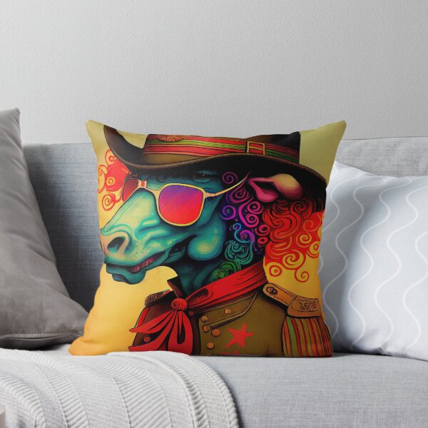 Item preview, Psychedelic Blue Bull Soldier  wearing sunglasses designed and sold by dholzric.
