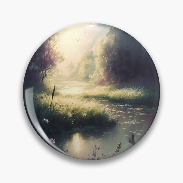 Item preview, Cool Watercolor Art-The Lush Riverlands designed and sold by letsgetinspired.