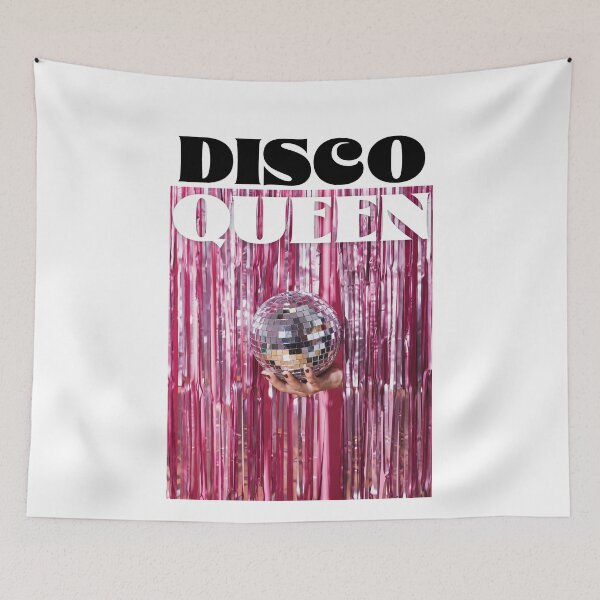 Item preview, Funky Disco Queen Disco Ball Retro Font, Eclectic Hot Pink Quote designed and sold by Ashleylcoop.