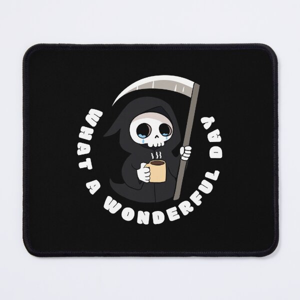Item preview, Funny grim reaper who loves coffee - what a wonderful day designed and sold by Yarafantasyart.