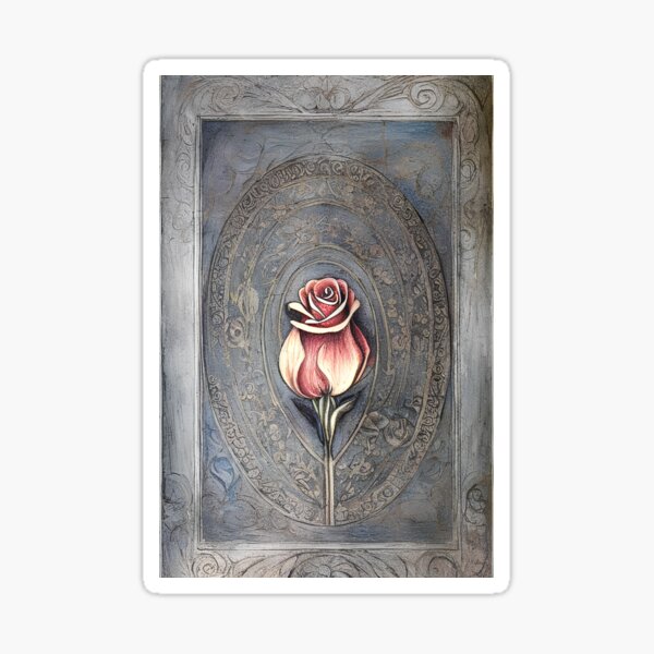 Vintage Rose Drawing Sticker