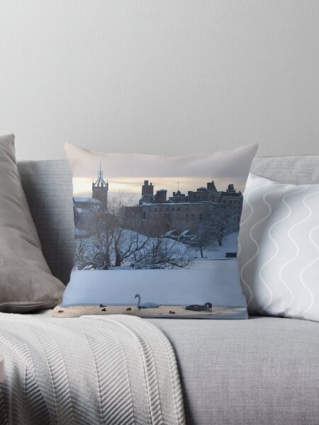 Snowy Linlithgow Palace ( Wentworth Prison in Outlander) Throw Pillow