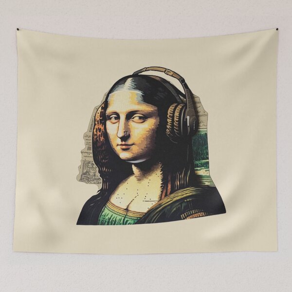 Item preview, Mona Lisa Wearing Headphones designed and sold by Fragpop.