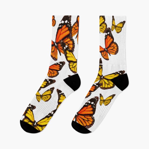 Item preview, ASSORTED YELLOW, ORANGE MONARCH BUTTERFLIES WHITE ART designed and sold by sharlesart.
