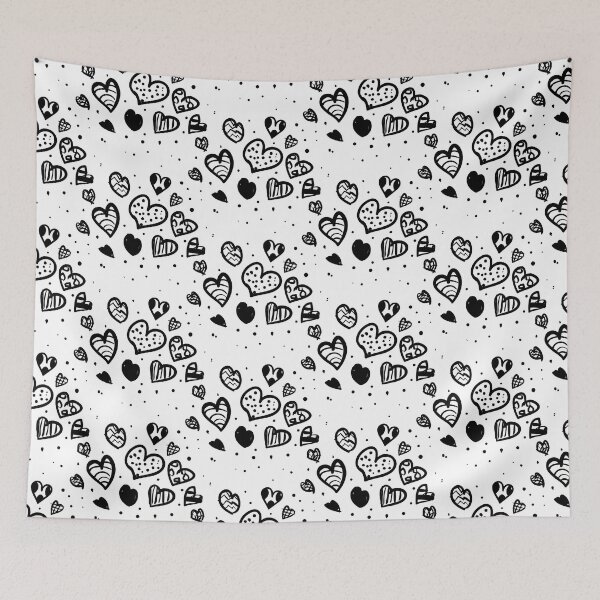 Item preview, Hand Drawn Doodle Hearts Valentine Love Pattern designed and sold by risingrocket.