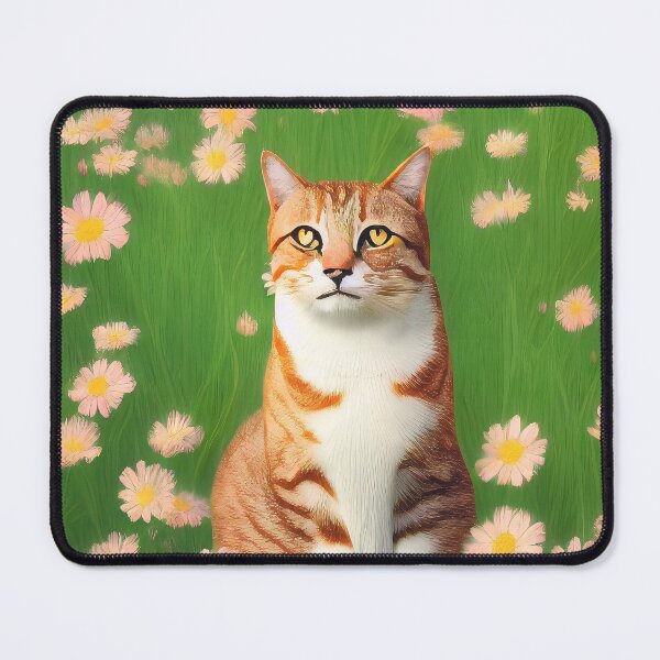 Item preview, Cute cat in a field of flowers designed and sold by Nicolas-T.