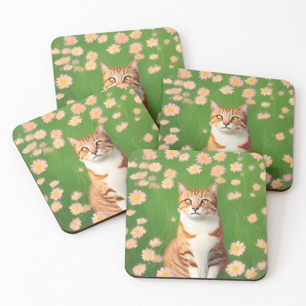 Item preview, Cute cat in a field of flowers designed and sold by Nicolas-T.