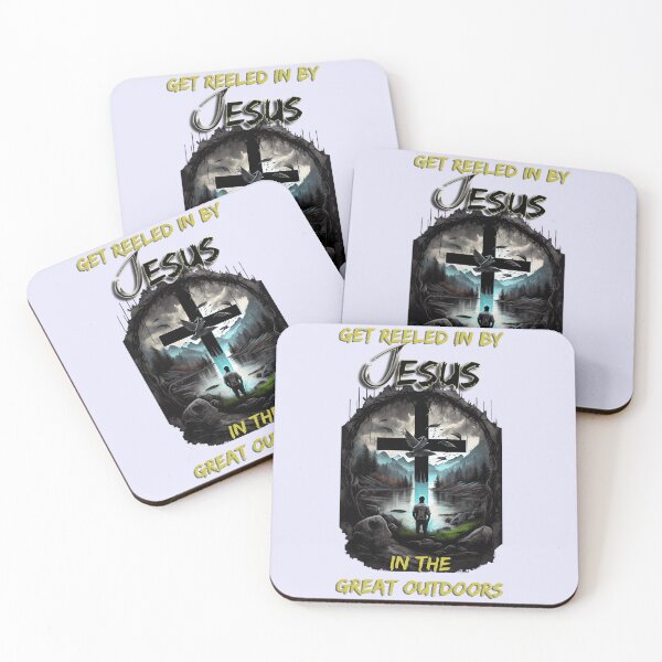 Item preview, Mountains, Lake, and Christian Cross: Outdoor Inspiration - Get Reeled in by Jesus designed and sold by Art4Christ.