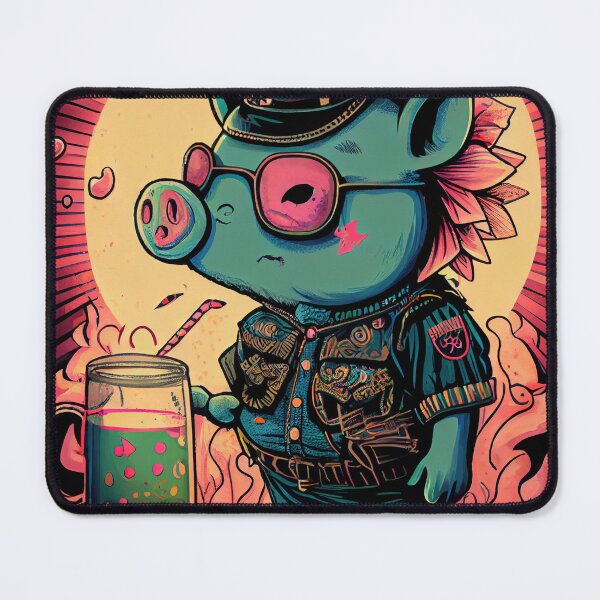 Item preview, Cool Psychedelic Blue Pig designed and sold by dholzric.