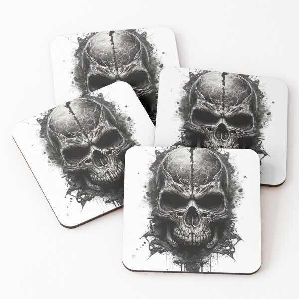 Item preview, Black and white skull Ink drawing designed and sold by MaryAnn84.
