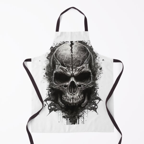 Item preview, Black and white skull Ink drawing designed and sold by MaryAnn84.