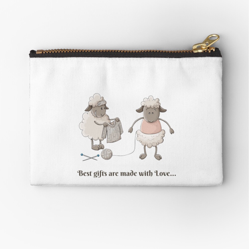 Cute sheep characters with pullover for Christmas Zipper Pouch