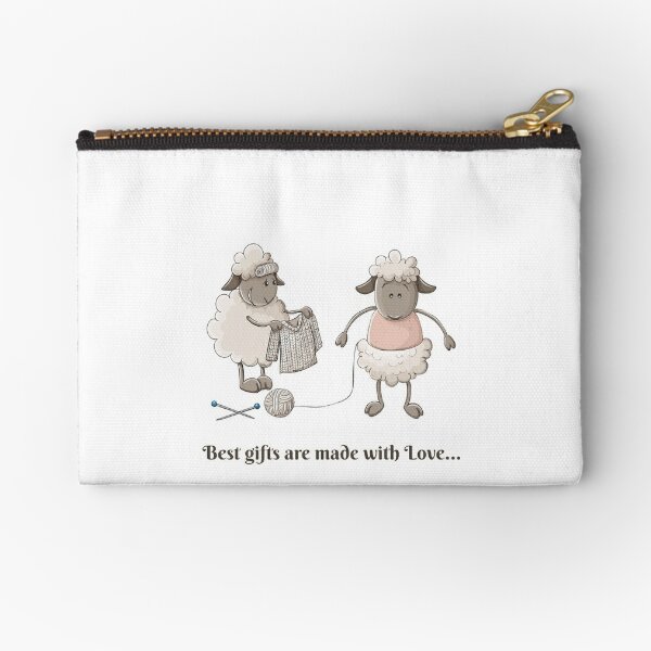 Cute sheep characters with pullover for Christmas Zipper Pouch