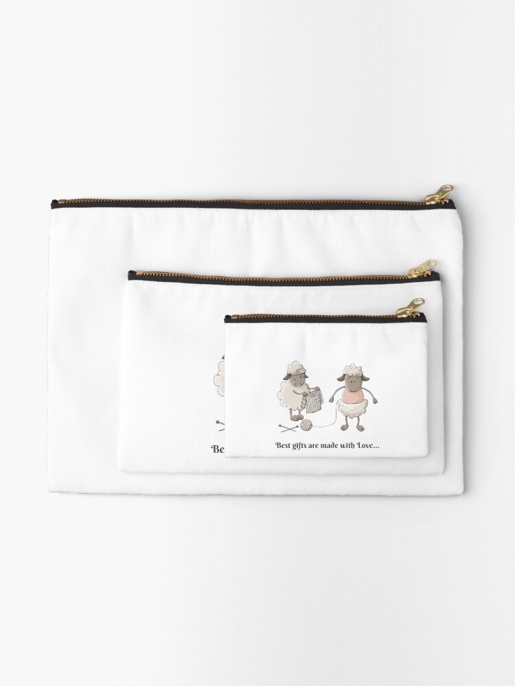 Alternate view of Cute sheep characters with pullover for Christmas Zipper Pouch
