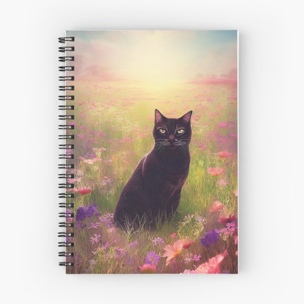 Item preview, Cute black cat in a field of flowers designed and sold by Nicolas-T.