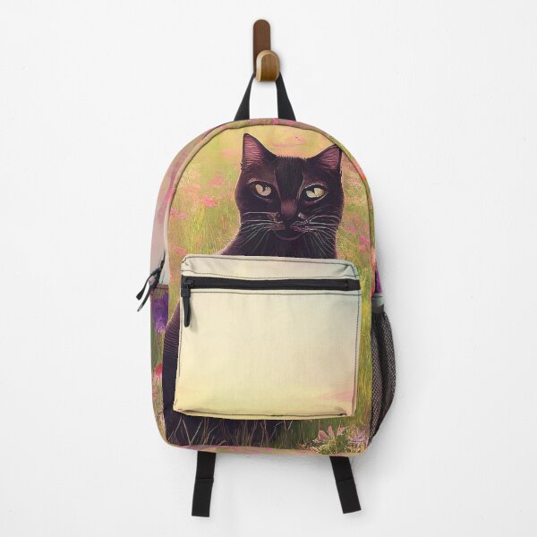 Item preview, Cute black cat in a field of flowers designed and sold by Nicolas-T.