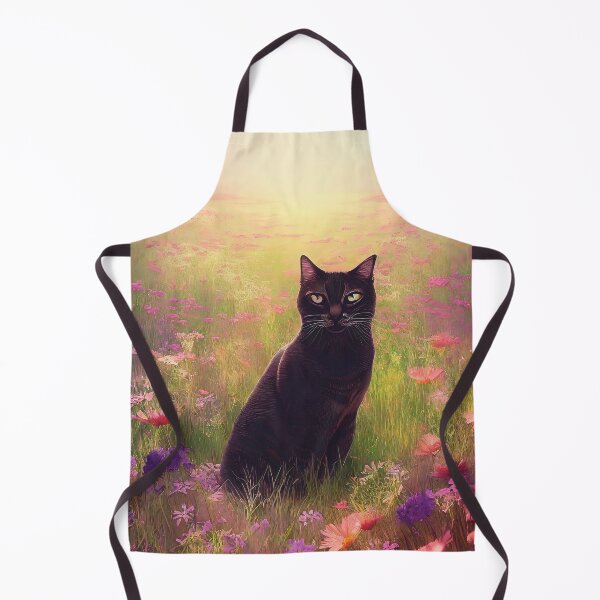 Item preview, Cute black cat in a field of flowers designed and sold by Nicolas-T.