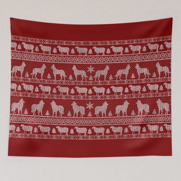 Item preview, Ugly Christmas sweater dog edition - Belgian shepherd red designed and sold by Camilla Fjäder.