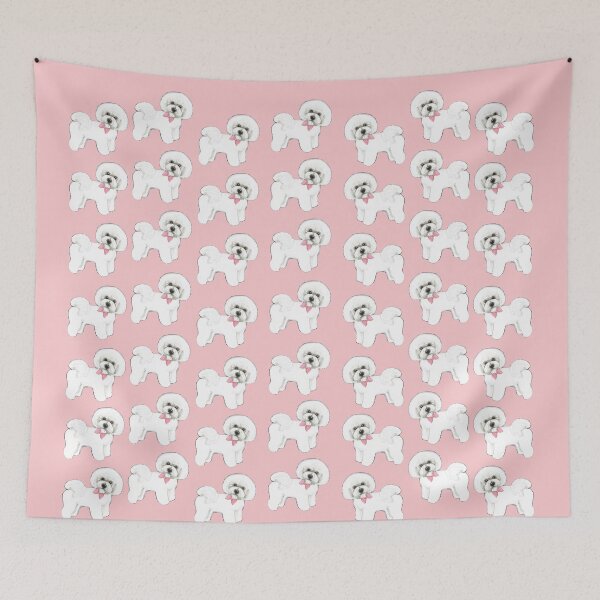 Item preview, Bichon Frise dog,  pink dog bows, christmas gift for her, girls gift, bichon frise tote bag, ,  designed and sold by MagentaRose.