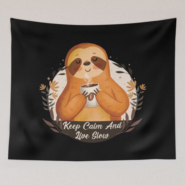 Item preview, Keep Calm And Live Slow- sloth mood   designed and sold by NawalMagdy.