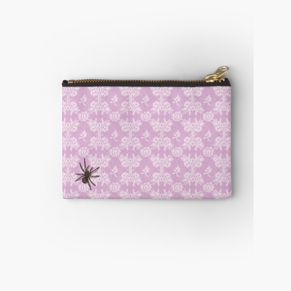 Item preview, Spider on pink and white lace fabric design designed and sold by coverinlove.