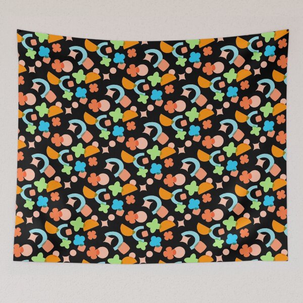 Item preview, Funky Shapes Pattern (Black) designed and sold by GumptionRoad.