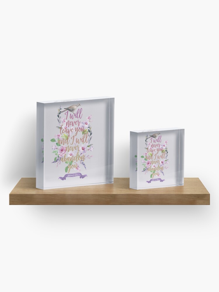 Alternate view of HEBREWS 13:5 Acrylic Block