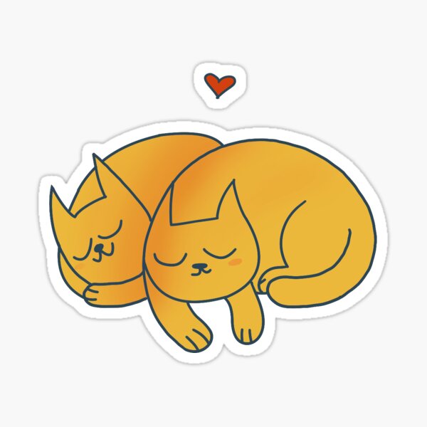 Sleepy Cats Sticker For Sale By Badcatsstore Redbubble 0143