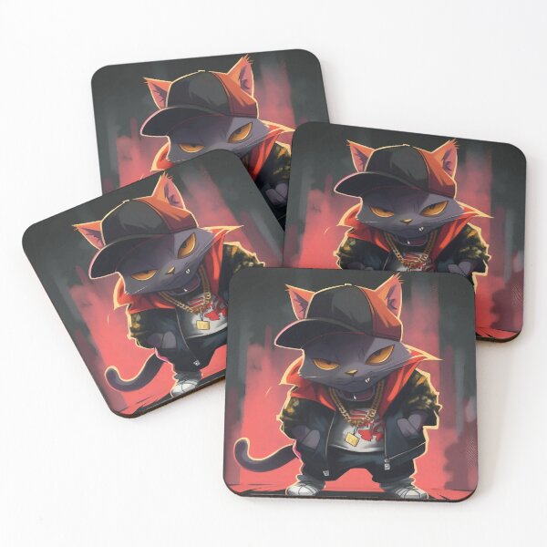 Item preview, Gangsta Cat in Red designed and sold by MythicPrompts.