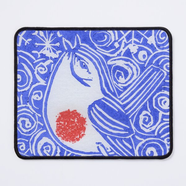 Item preview, The Robin Sings in Winter - Deep Blue Lino Cut Print designed and sold by LymphomaLass.