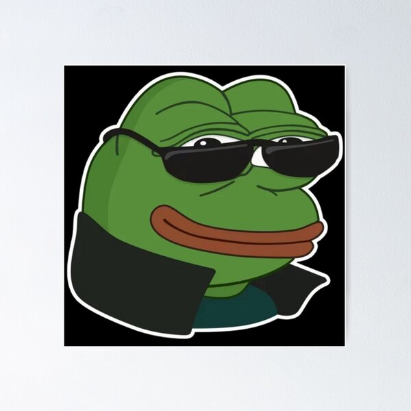 hush Poggers emote - peepo pepega twitch discord frog Mounted