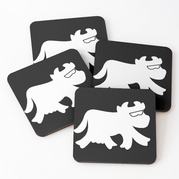 Item preview, Cheerful white cow with black spots and golden bell. Wow! Cow card design  designed and sold by paolboa.