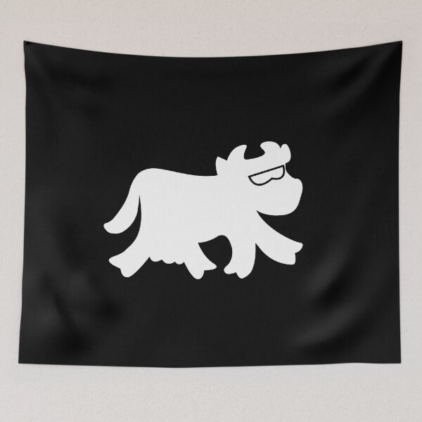 Item preview, Cheerful white cow with black spots and golden bell. Wow! Cow card design  designed and sold by paolboa.