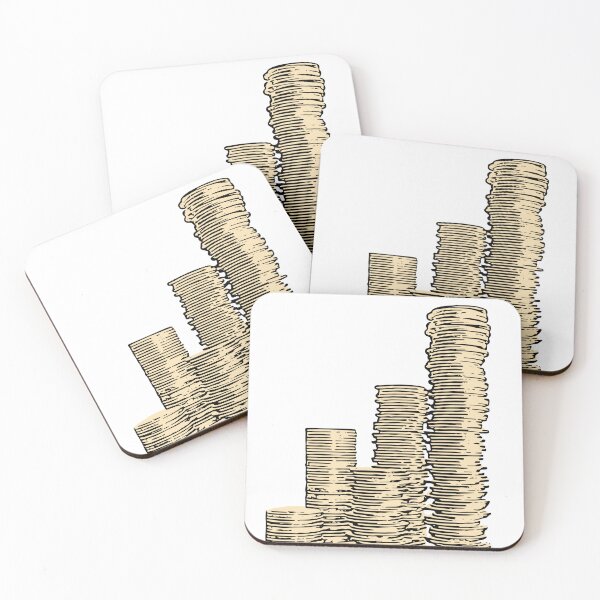 Item preview, Pilas de monedas como ilustración digital designed and sold by U-WESTDESIGN.