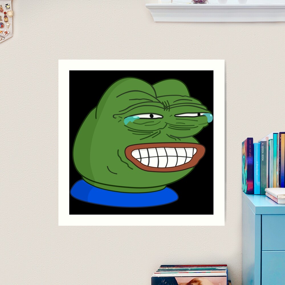 Grinning Poggers emote - peepo pepega twitch discord frog | Art Board Print
