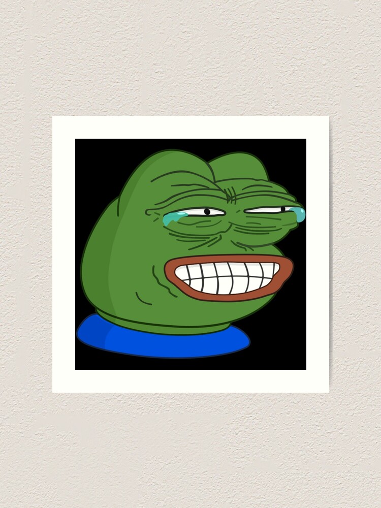 Grinning Poggers emote - peepo pepega twitch discord frog | Art Board Print