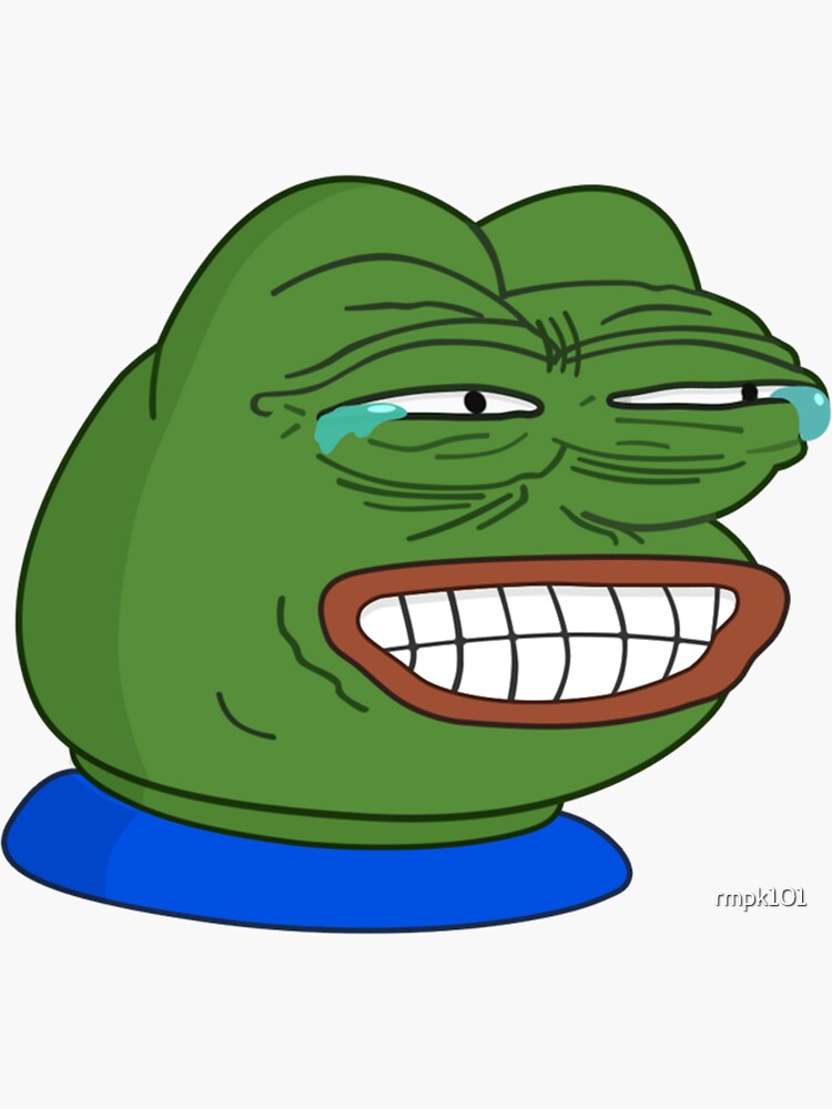 Grinning Poggers emote - peepo pepega twitch discord frog | Art Board Print