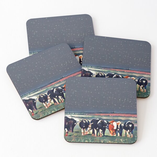 Item preview, Farm Cows in the pasture at night designed and sold by FarmsteadAcers.