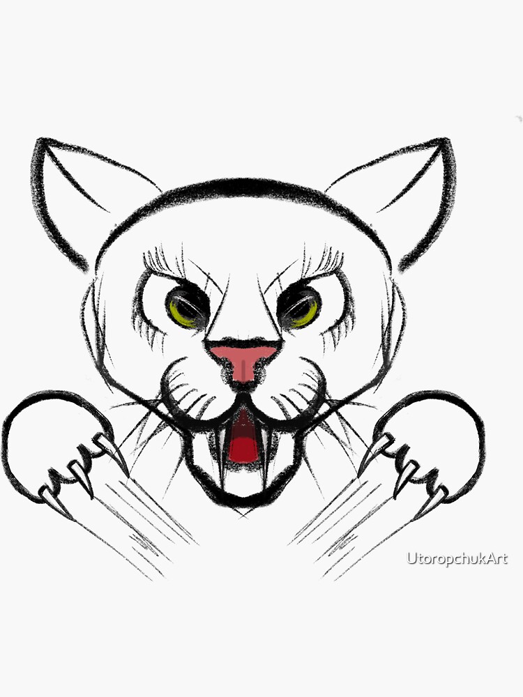 How to draw angry cat 